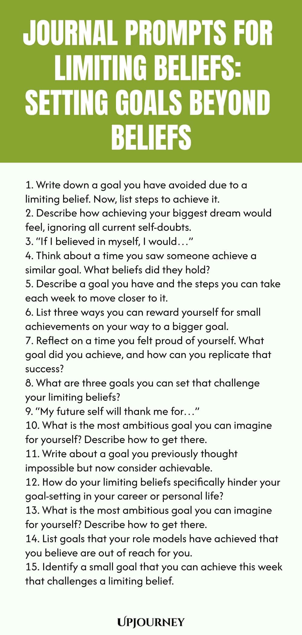 Journal Prompts for Limiting Beliefs: Setting Goals Beyond Beliefs