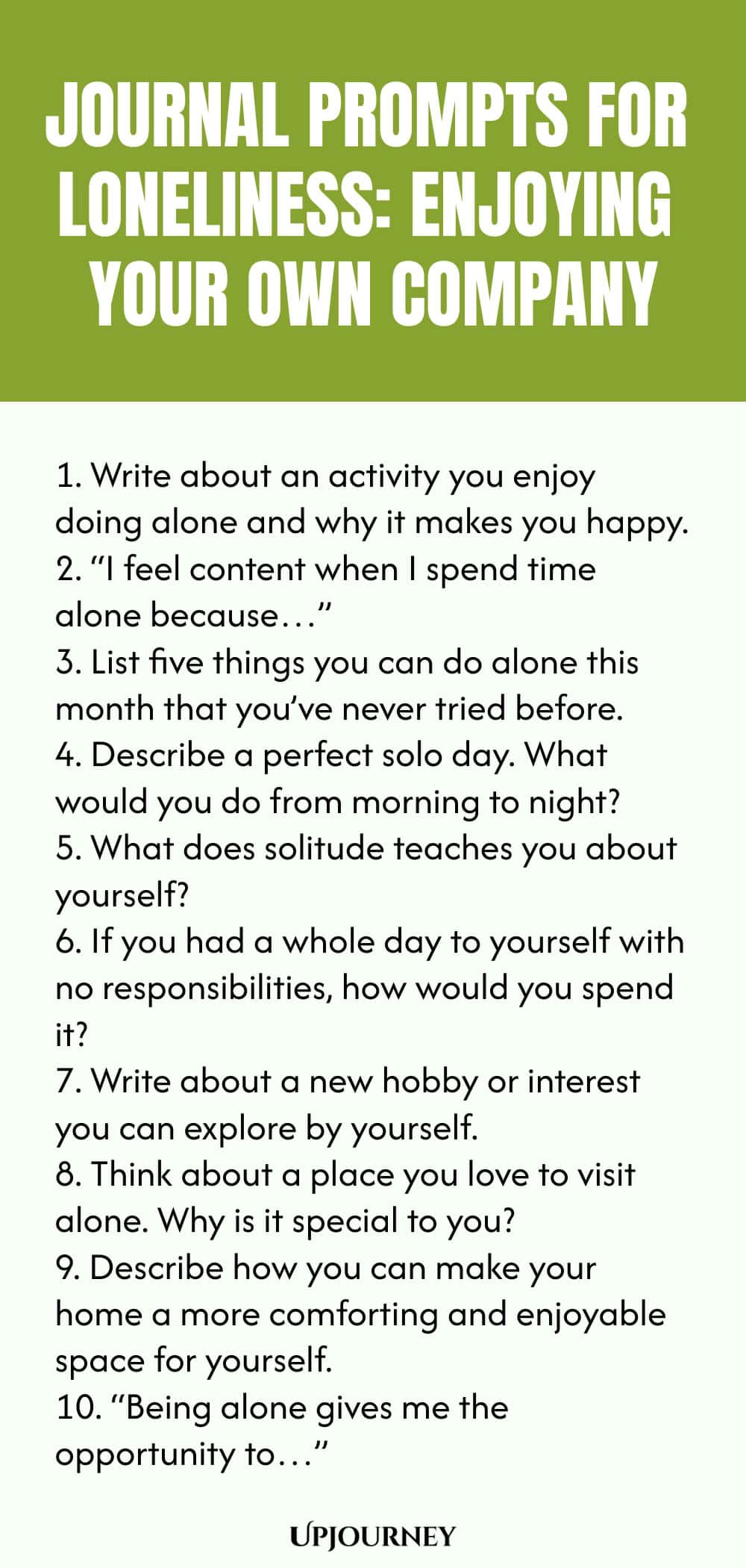 Journal Prompts for Loneliness: Enjoying Your Own Company