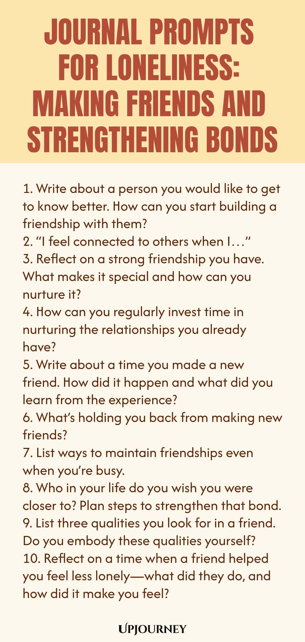 Journal Prompts for Loneliness: Making Friends and Strengthening Bonds