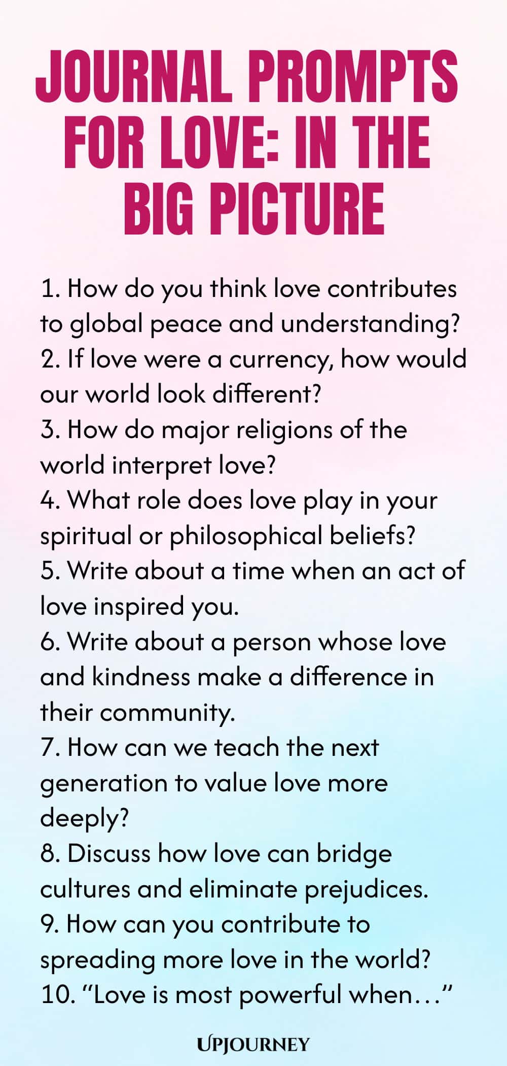 Journal Prompts for Love: In the Big Picture