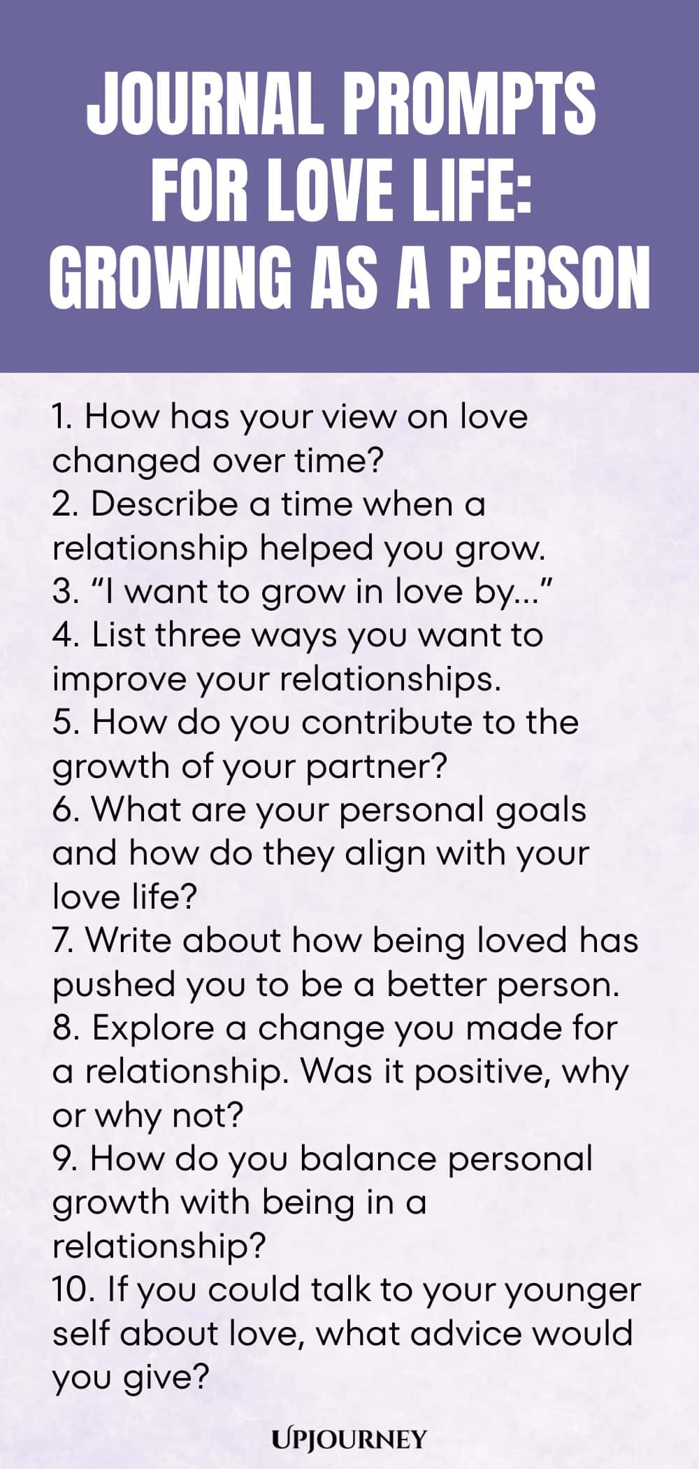 Journal Prompts for Love Life: Growing as a Person