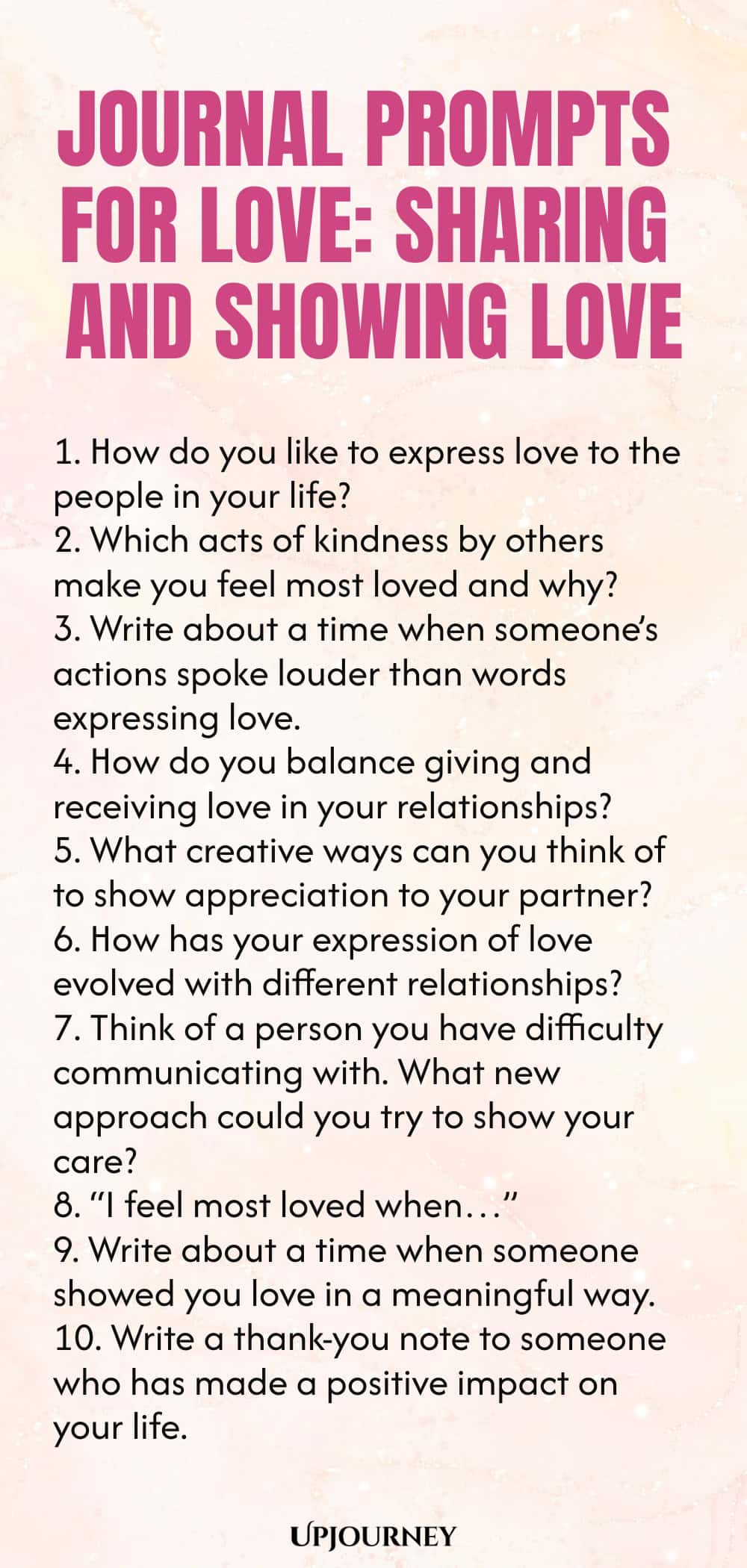 Journal Prompts for Love: Sharing and Showing Love