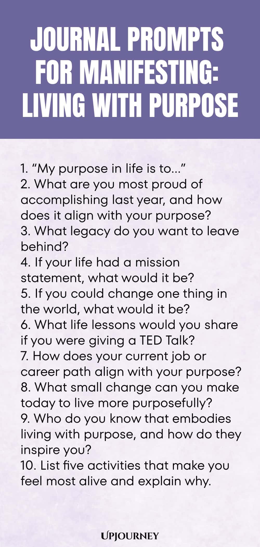 Journal Prompts for Manifesting: Living with Purpose