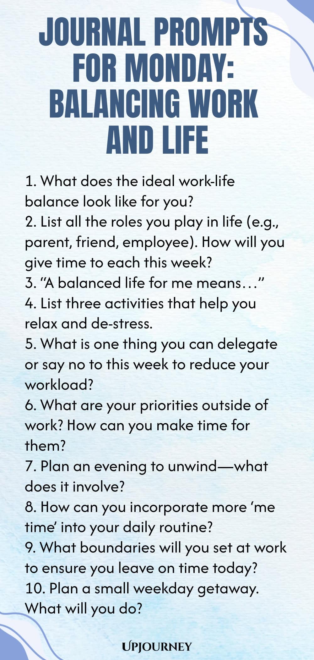 Journal Prompts for Monday: Balancing Work and Life