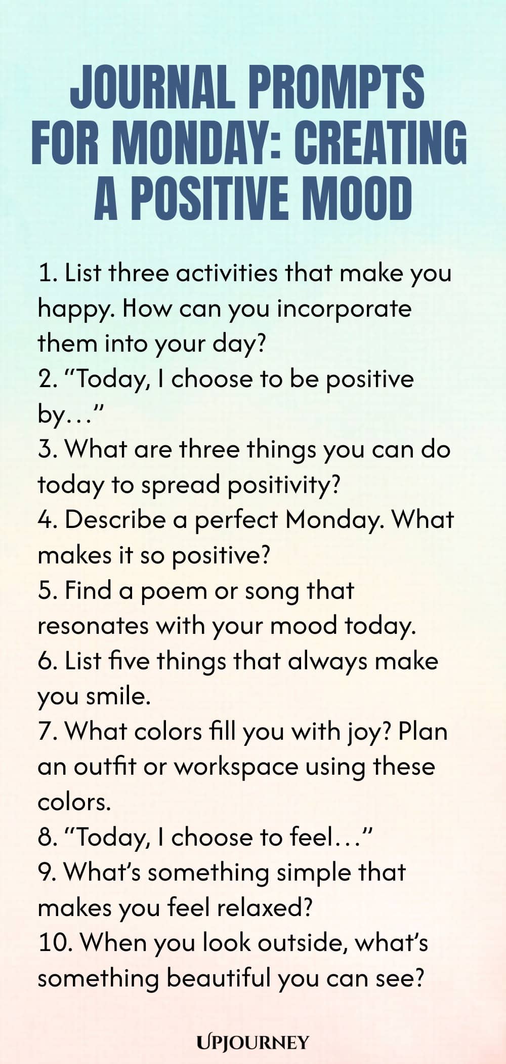 Journal Prompts for Monday: Creating a Positive Mood