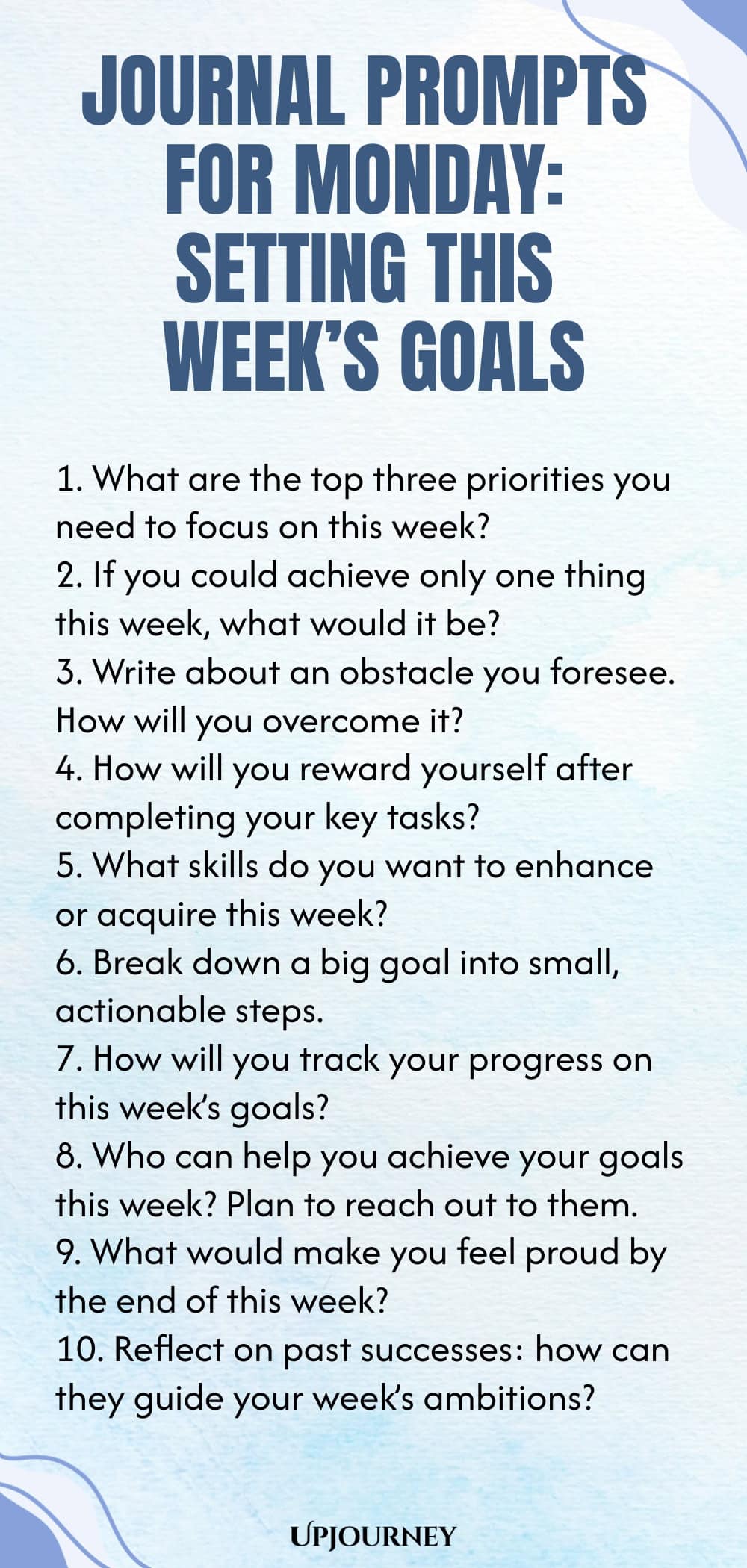 Journal Prompts for Monday: Setting This Week’s Goals