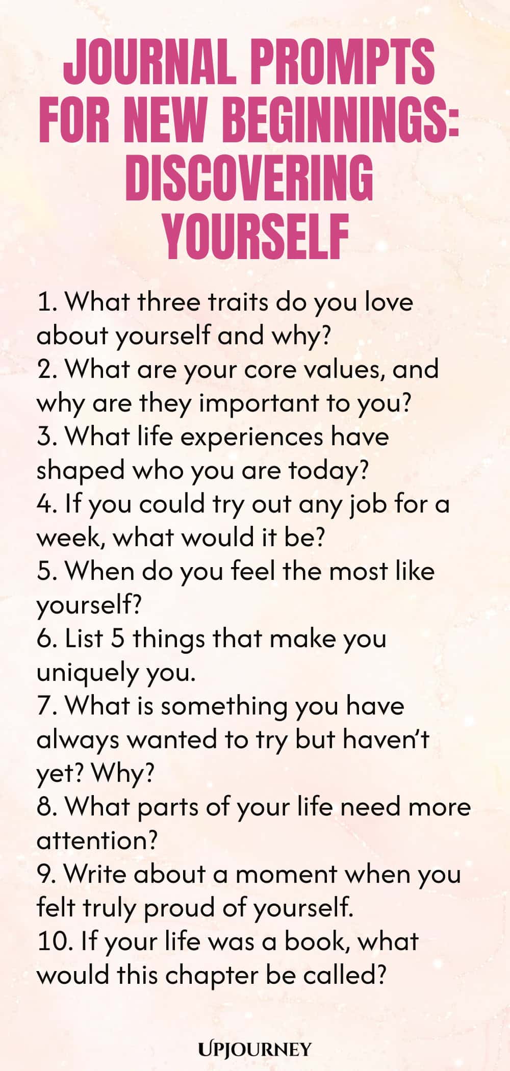 Journal Prompts for New Beginnings: Discovering Yourself