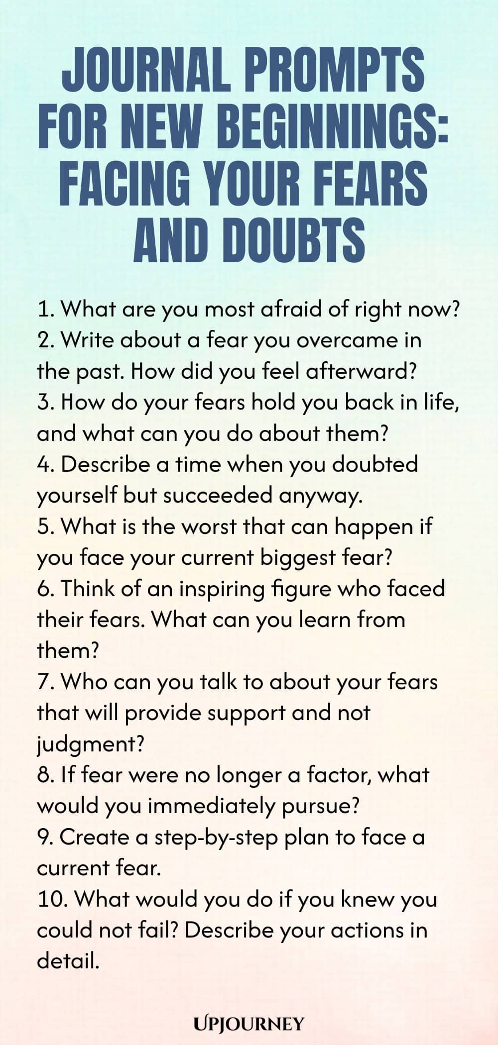 Journal Prompts for New Beginnings: Facing Your Fears and Doubts