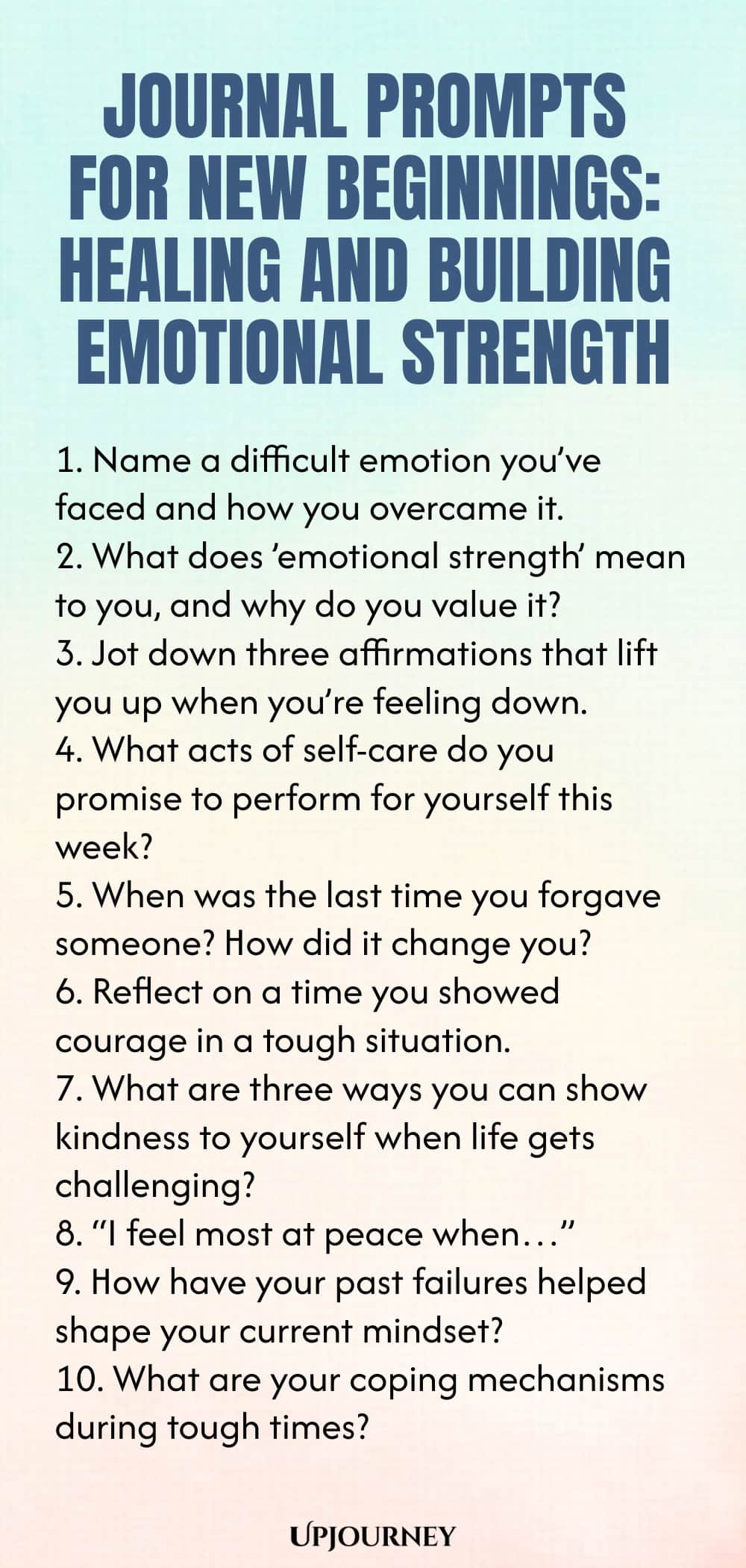 Journal Prompts for New Beginnings: Healing and Building Emotional Strength