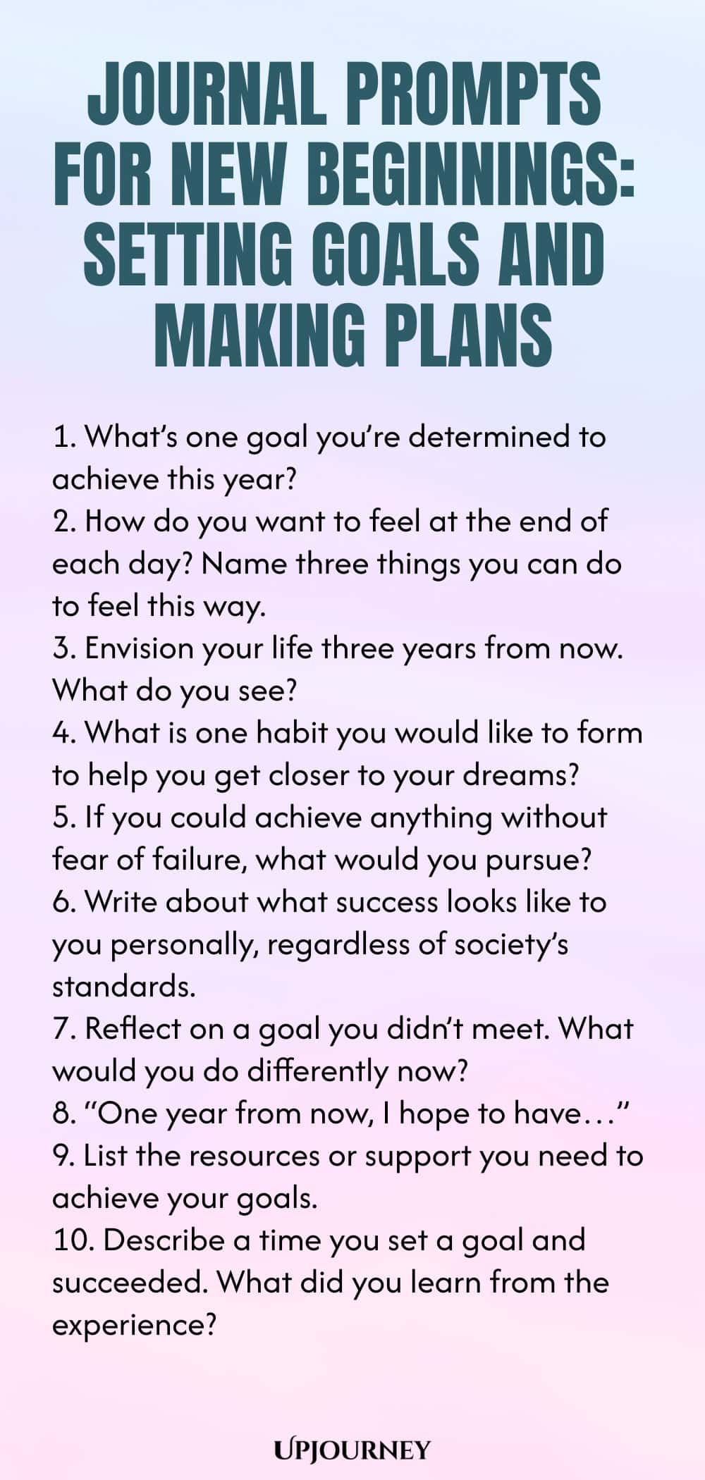 Journal Prompts for New Beginnings: Setting Goals and Making Plans