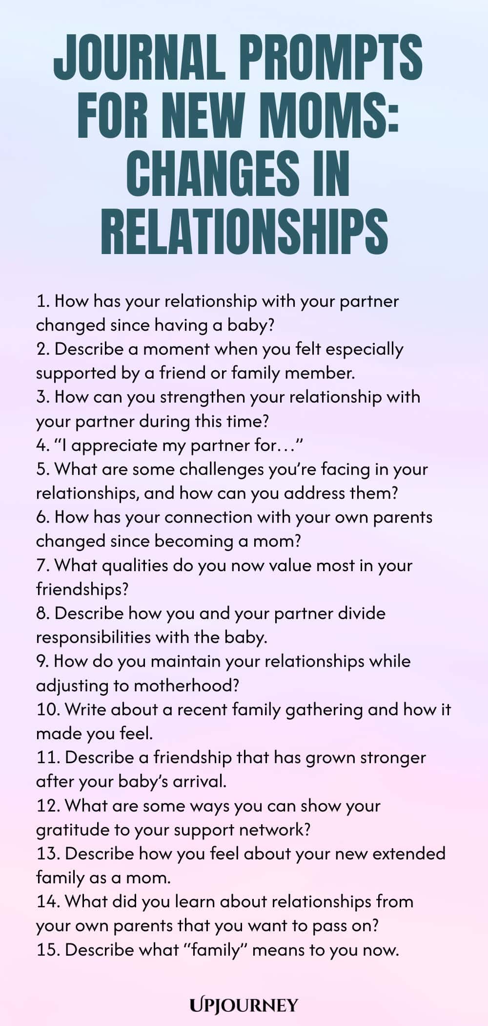 Journal Prompts for New Moms: Changes in Relationships