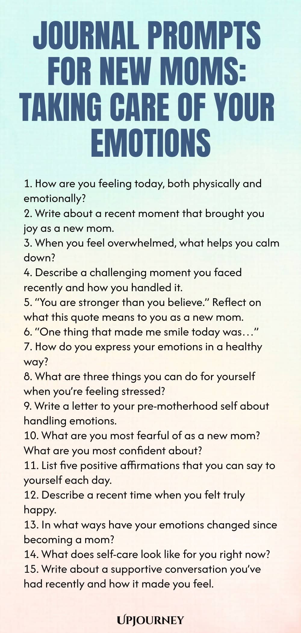 Journal Prompts for New Moms: Taking Care of Your Emotions