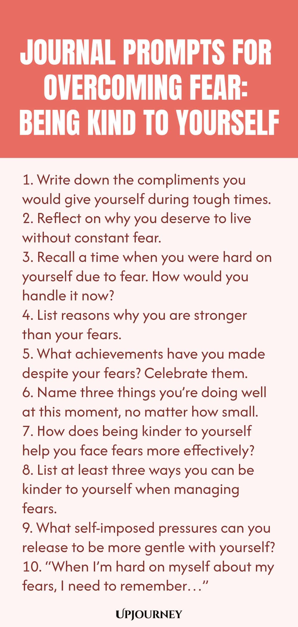 Journal Prompts for Overcoming Fear: Being Kind to Yourself