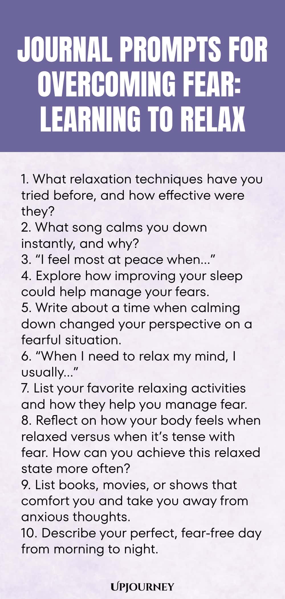 Journal Prompts for Overcoming Fear: Learning to Relax