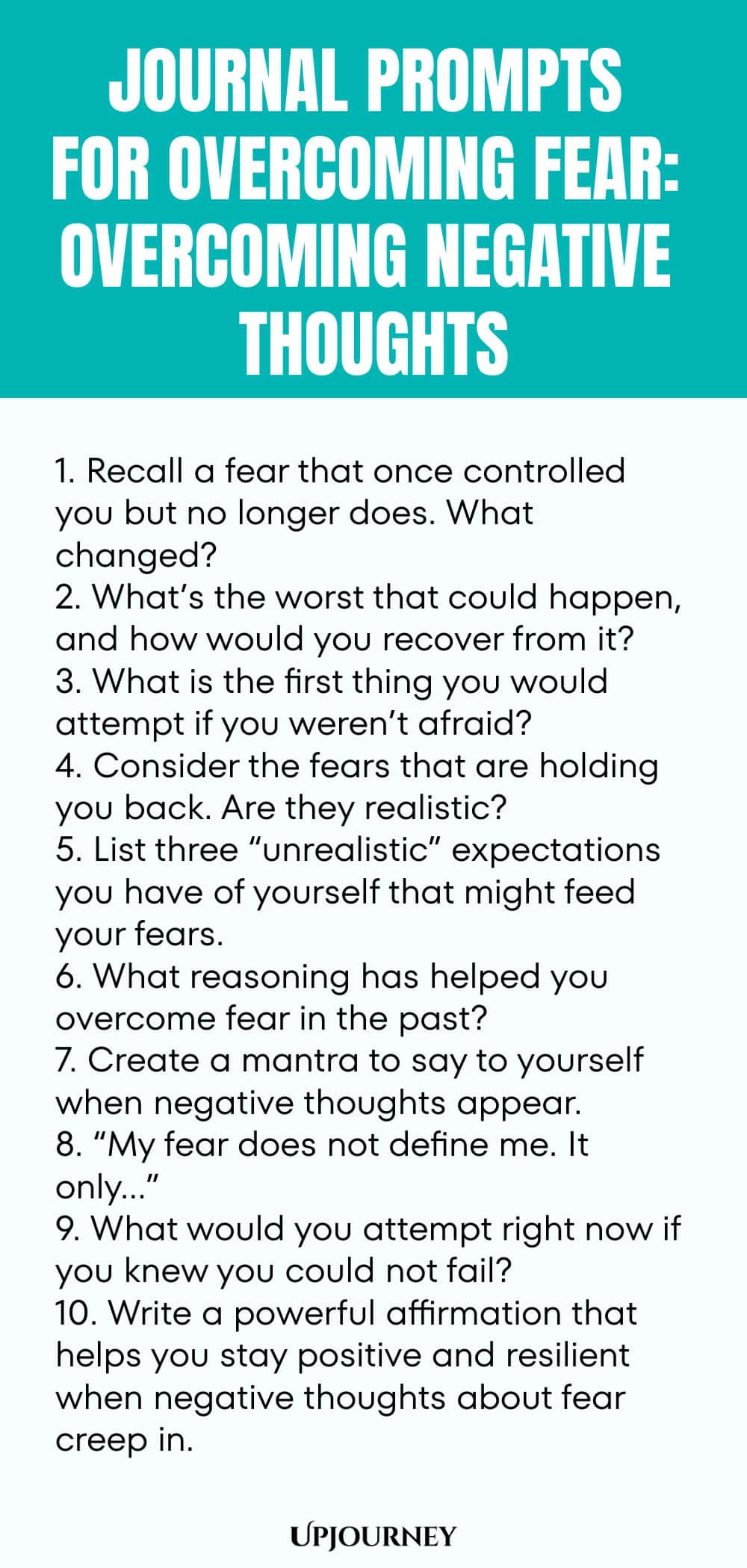 Journal Prompts for Overcoming Fear: Overcoming Negative Thoughts
