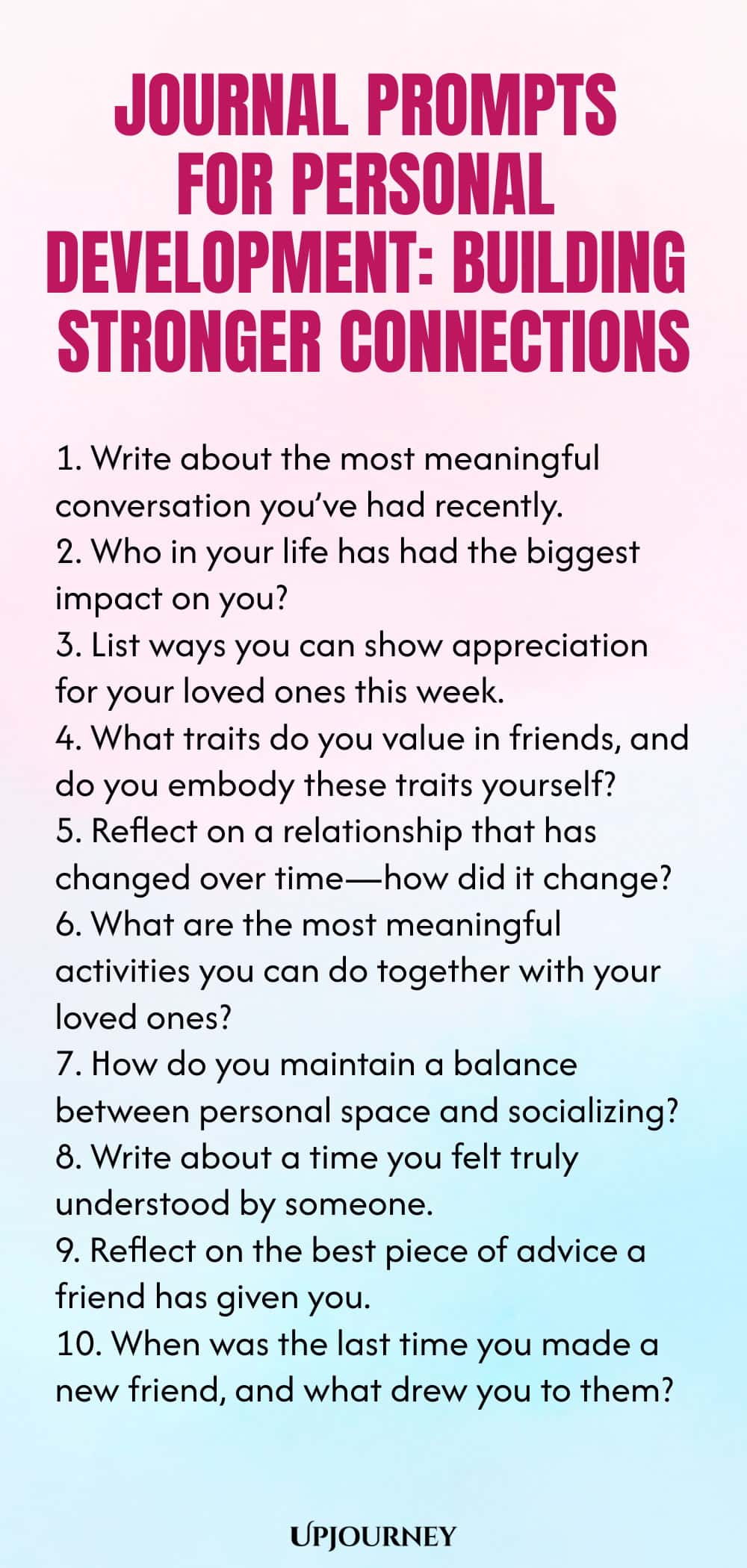 Journal Prompts for Personal Development: Building Stronger Connections