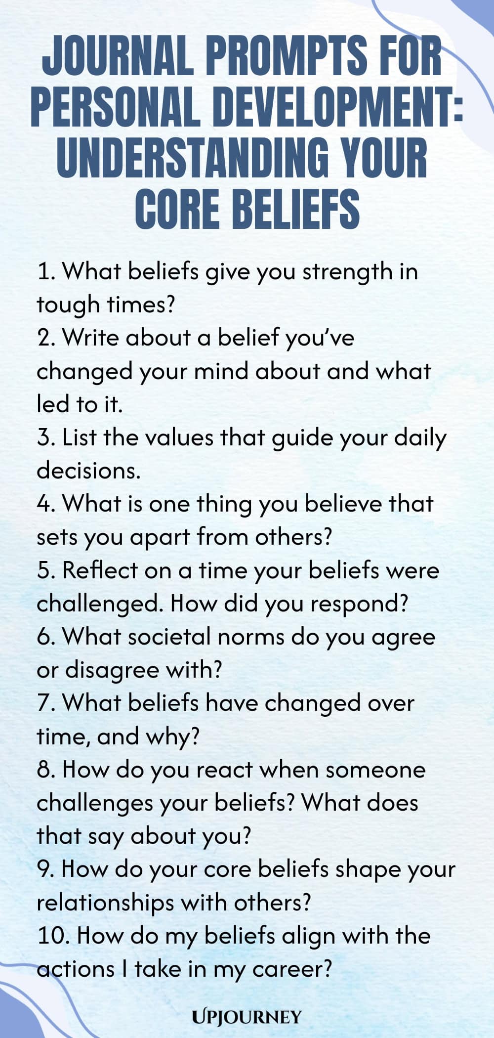 Journal Prompts for Personal Development: Understanding Your Core Beliefs