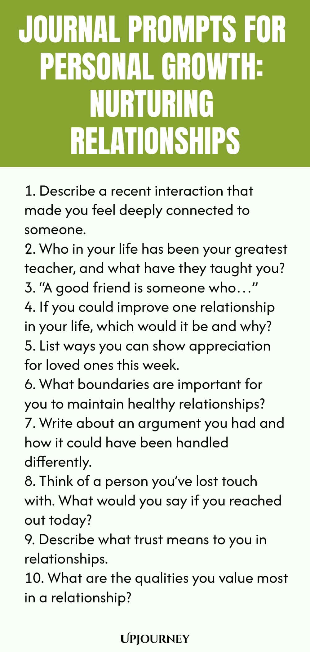 Journal Prompts for Personal Growth: Nurturing Relationships