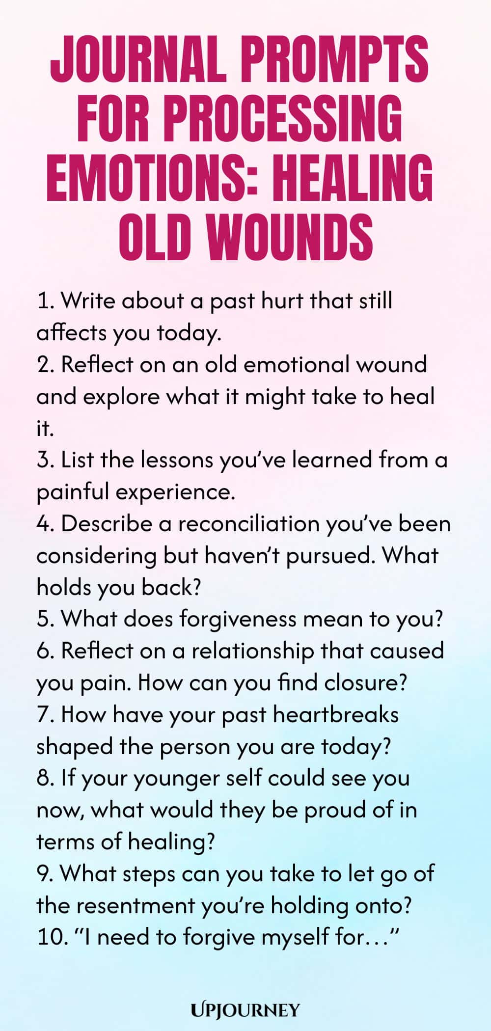 Journal Prompts for Processing Emotions: Healing Old Wounds