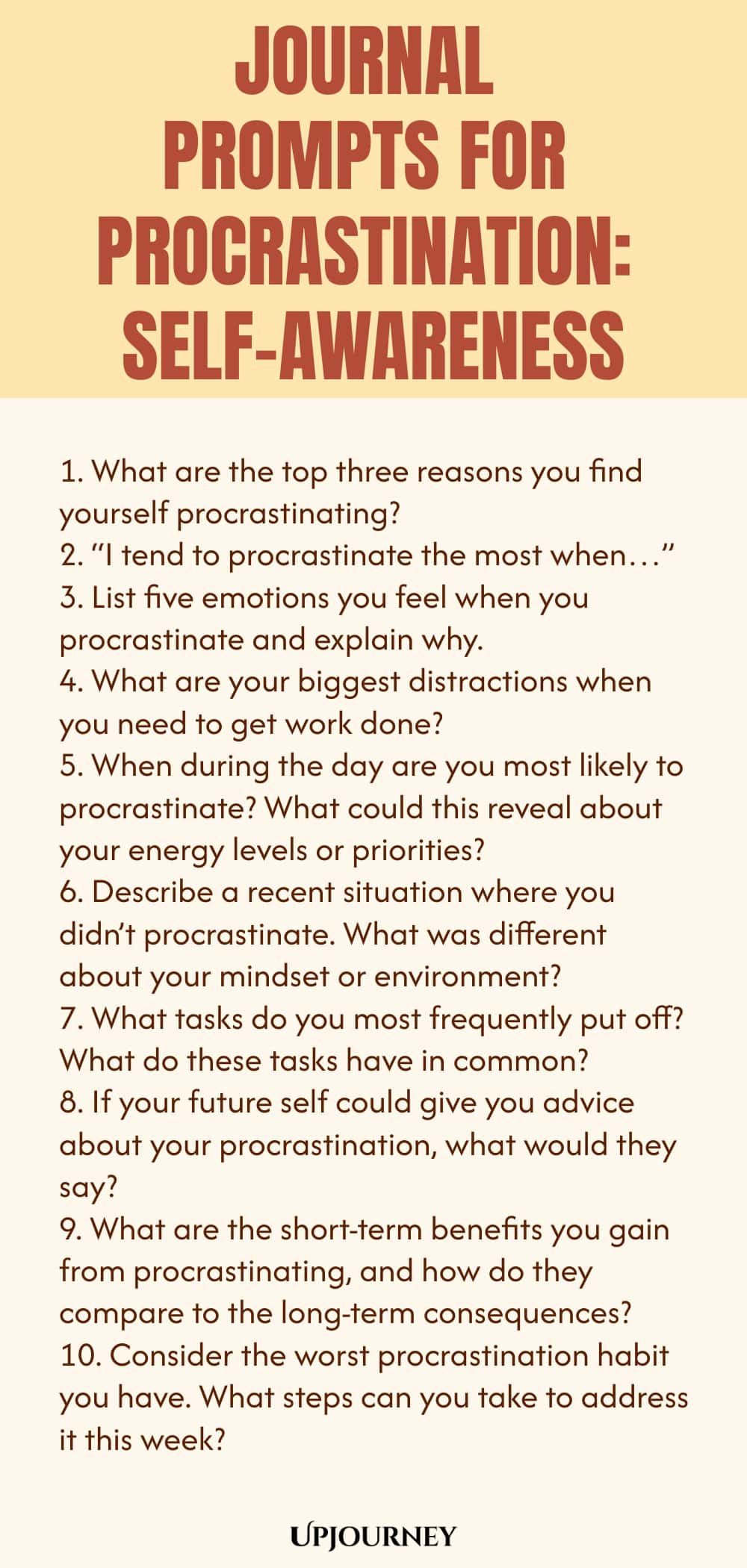 Journal Prompts for Procrastination: Self-awareness