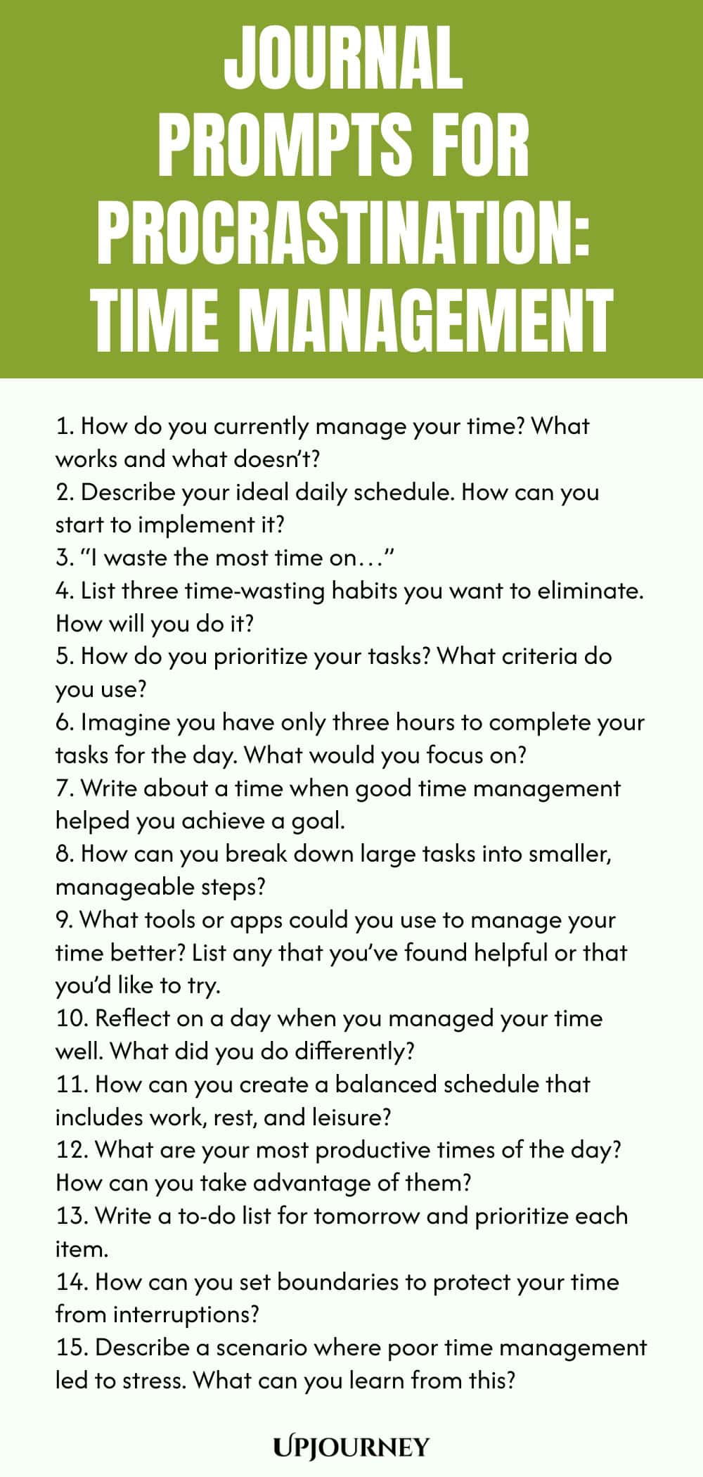 Journal Prompts for Procrastination: Time Management