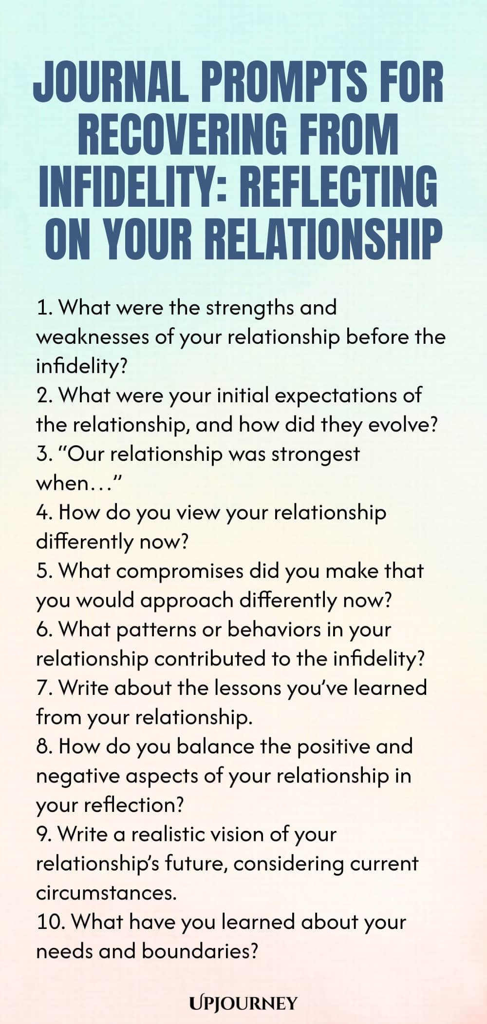 Journal Prompts for Recovering from Infidelity: Reflecting on Your Relationship
