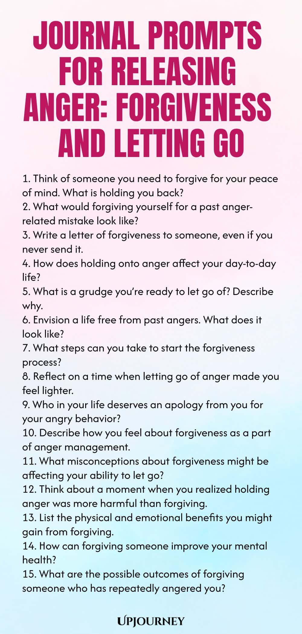Journal Prompts for Releasing Anger: Forgiveness and Letting Go