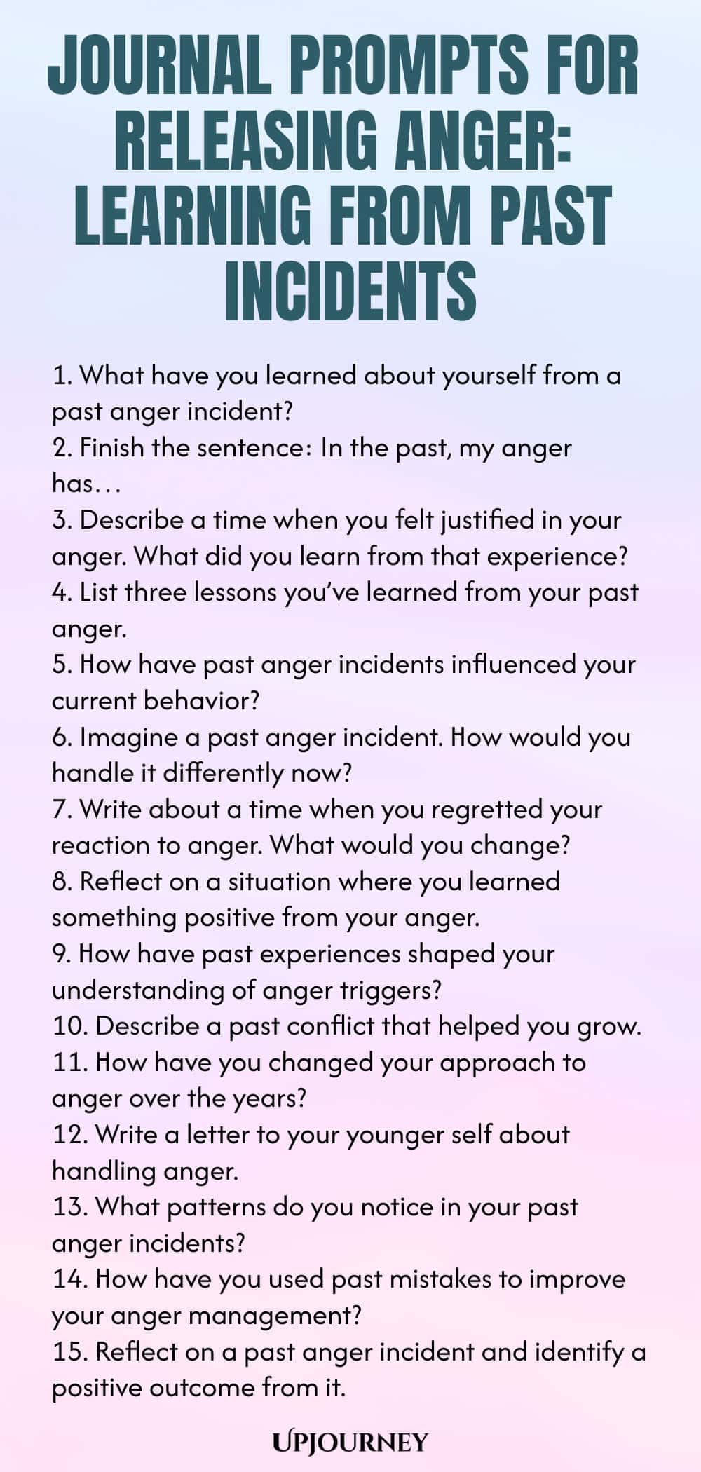 Journal Prompts for Releasing Anger: Learning from Past Incidents
