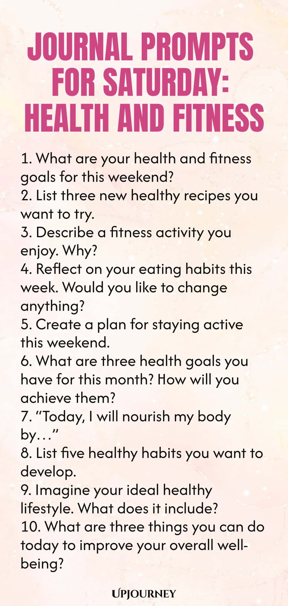Journal Prompts for Saturday: Health and Fitness