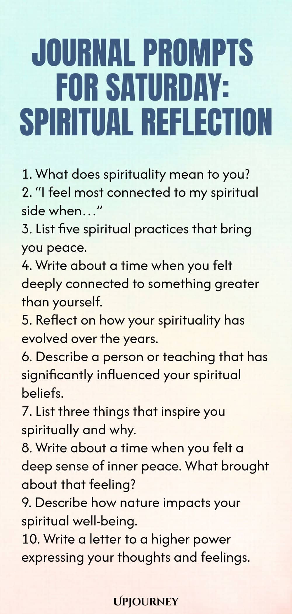 Journal Prompts for Saturday: Spiritual Reflection