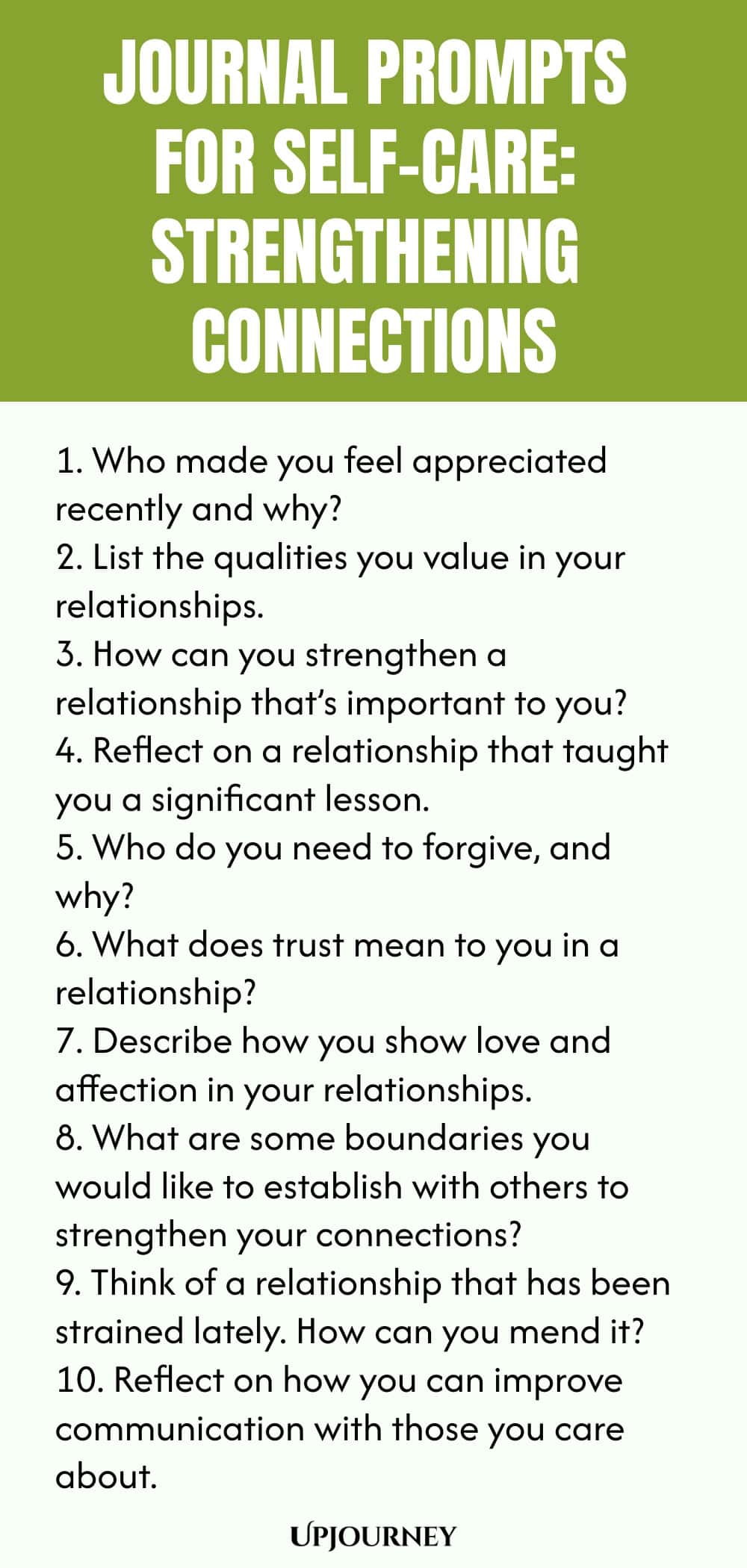 Journal Prompts for Self-Care: Strengthening Connections