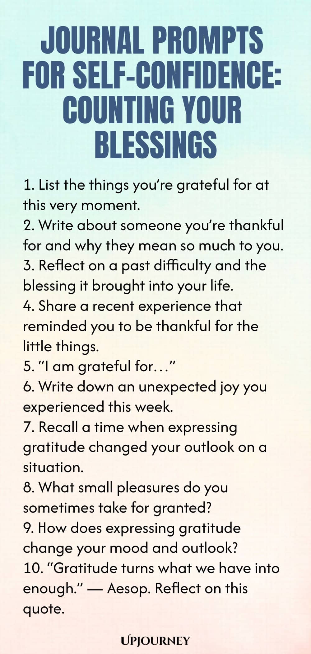 Journal Prompts for Self-Confidence: Counting Your Blessings