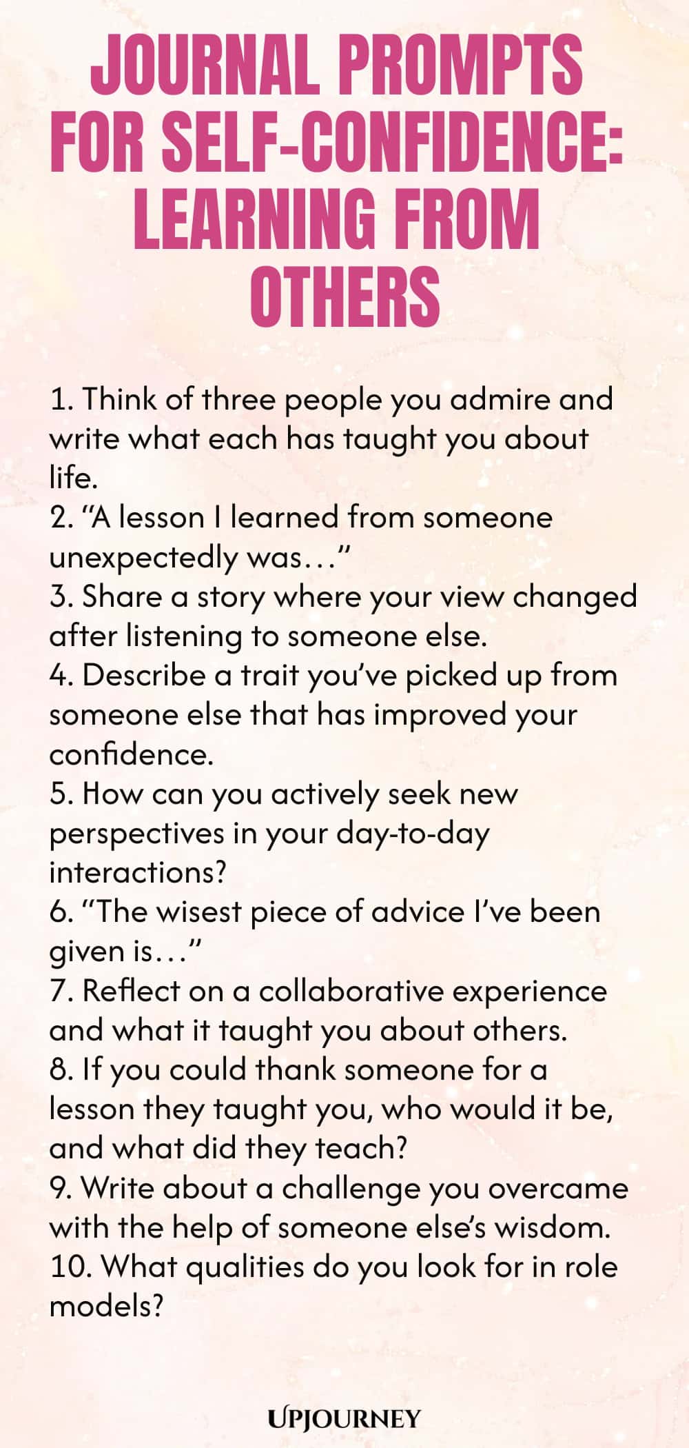 Journal Prompts for Self-Confidence: Learning from Others