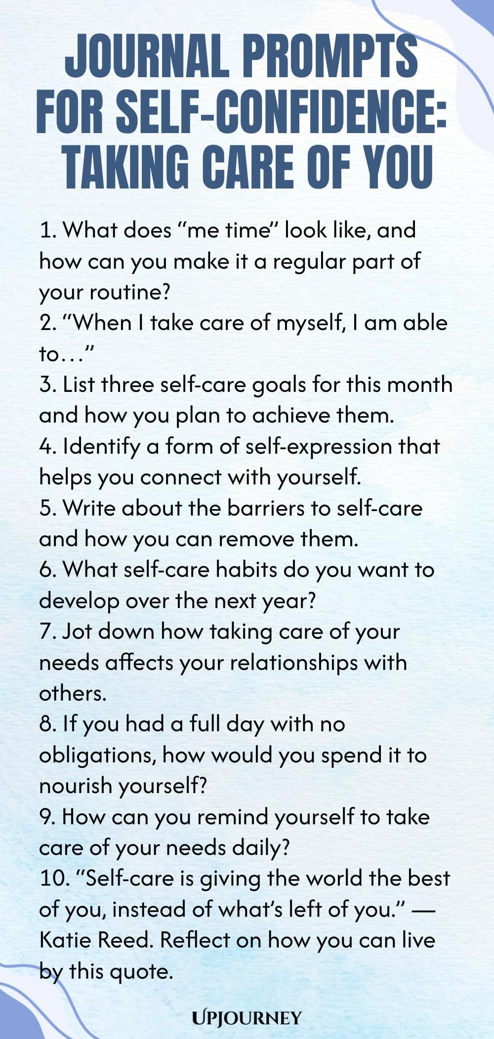 Journal Prompts for Self-Confidence: Taking Care of You