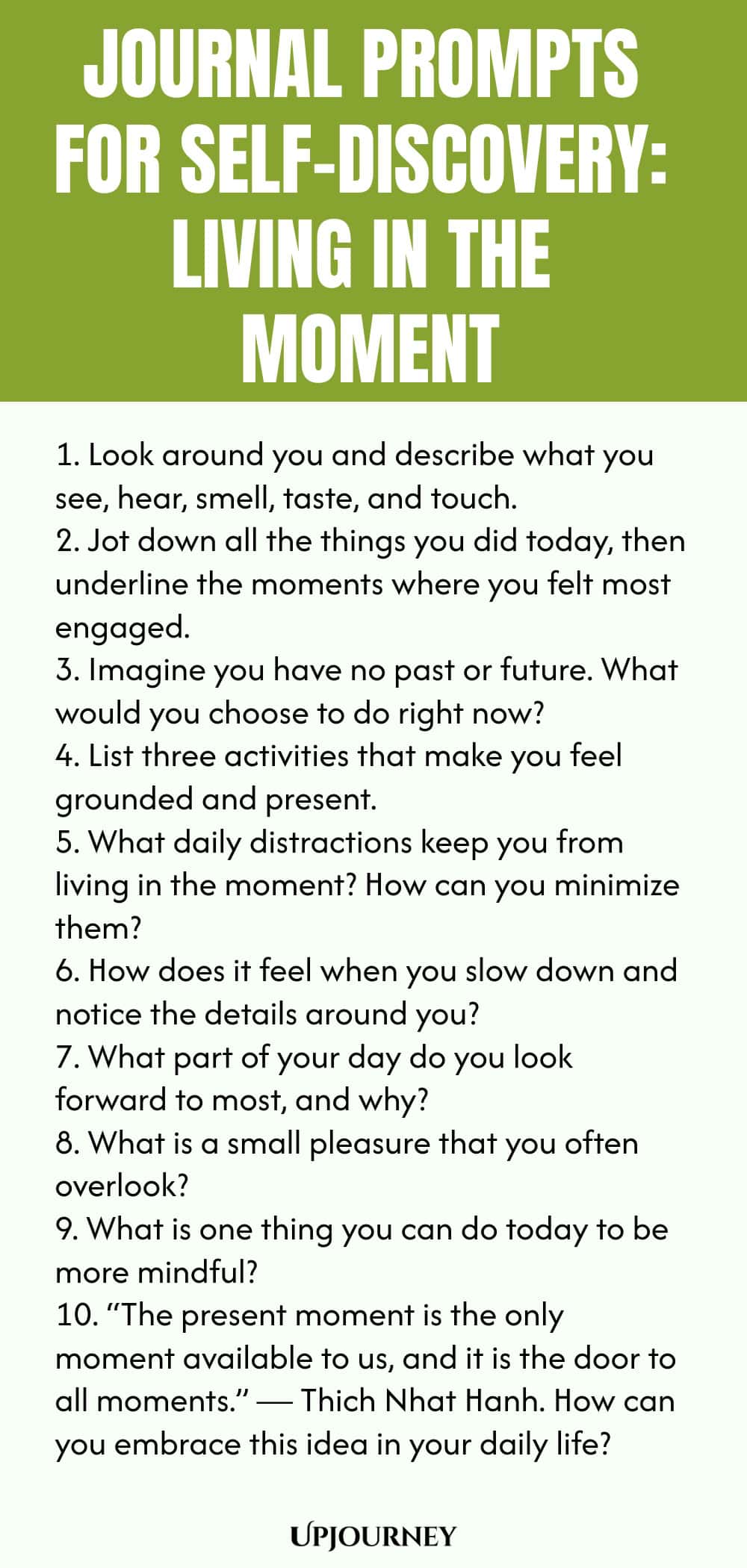 Journal Prompts for Self-Discovery: Living in the Moment