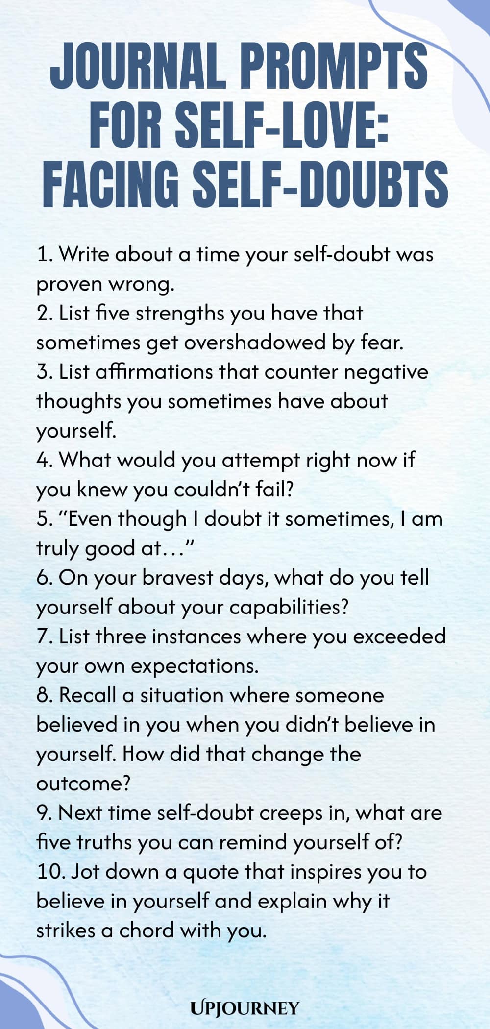 Journal Prompts for Self-Love: Facing Self-Doubts