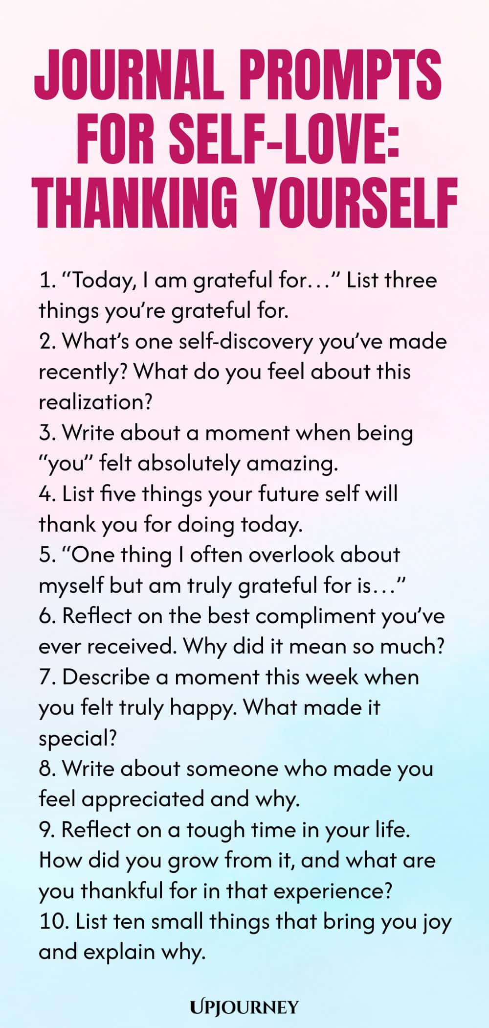 Journal Prompts for Self-Love: Thanking Yourself