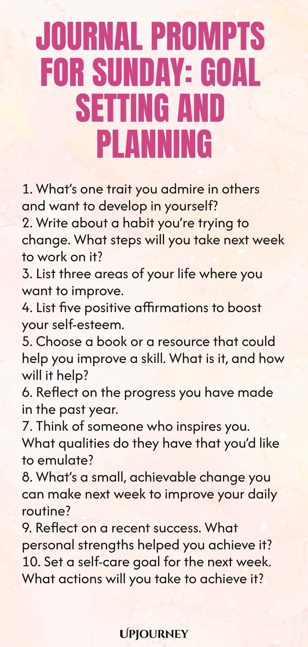 Journal Prompts for Sunday: Goal Setting and Planning