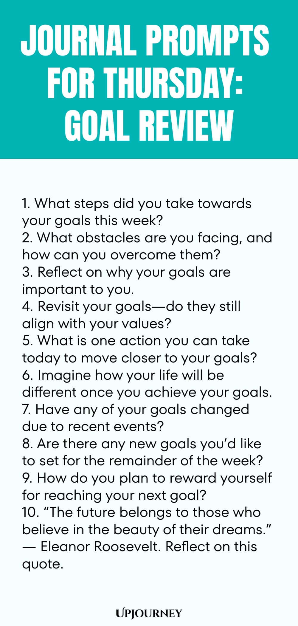 Journal Prompts for Thursday: Goal Review