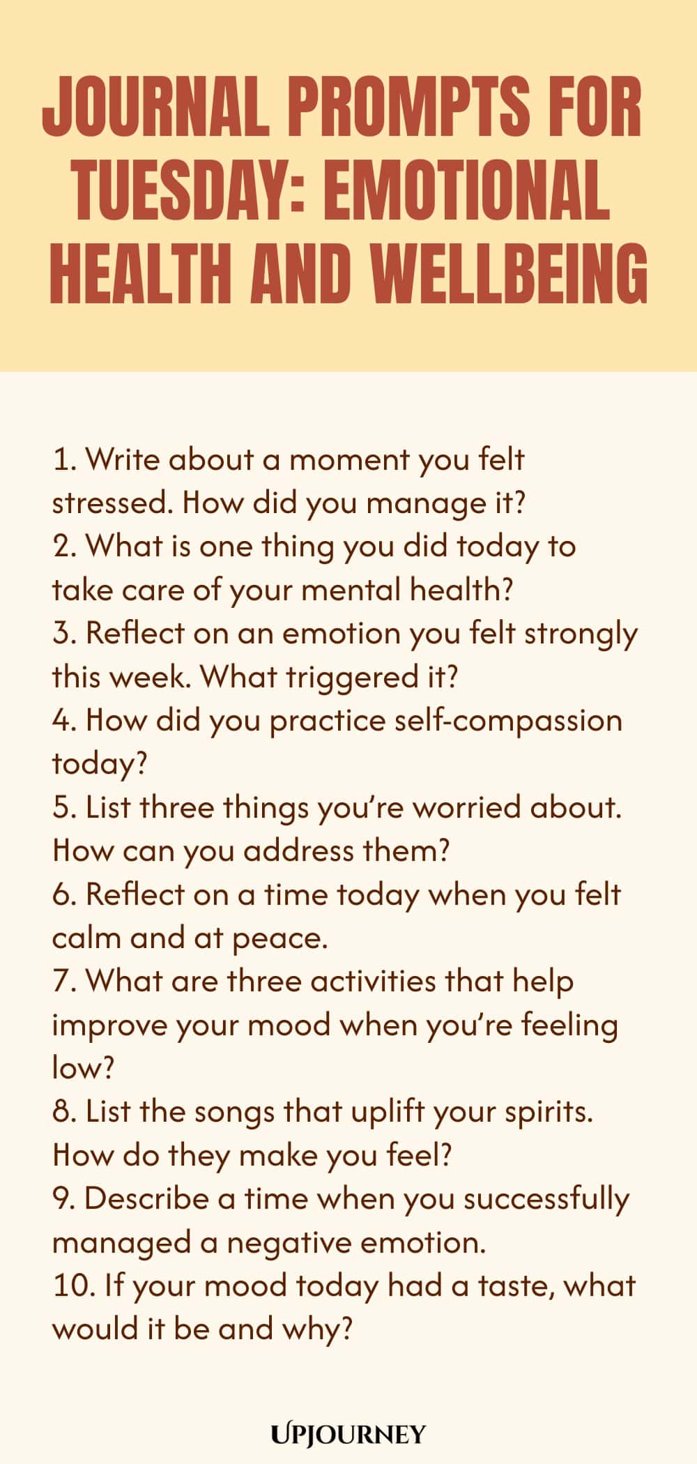 Journal Prompts for Tuesday: Emotional Health and Wellbeing