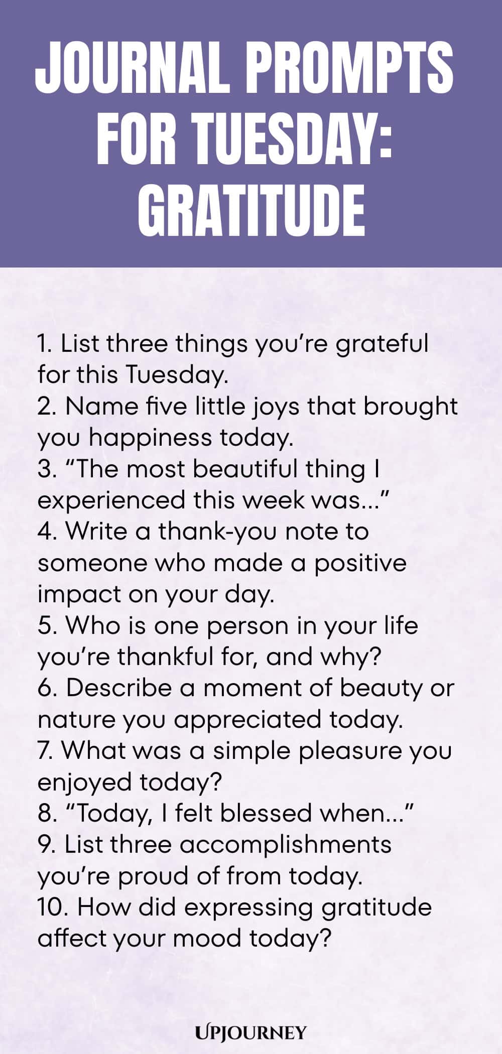 Journal Prompts for Tuesday: Gratitude
