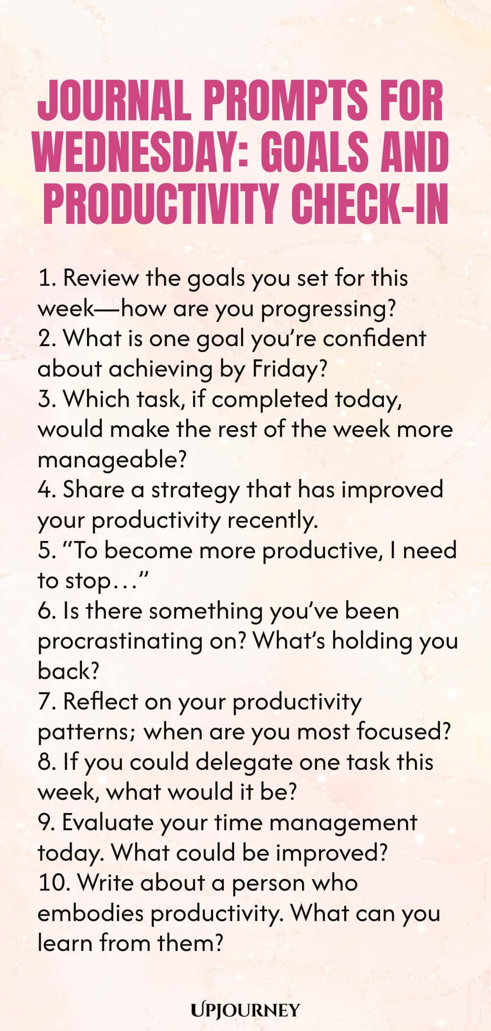 Journal Prompts for Wednesday: Goals and Productivity Check-In