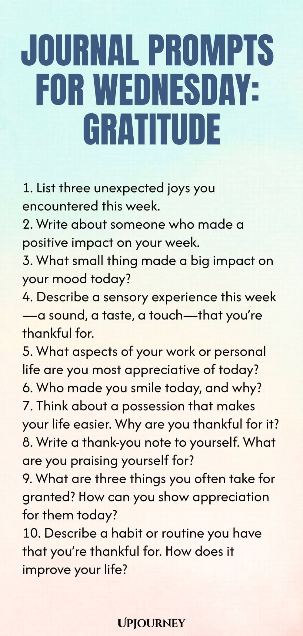 Journal Prompts for Wednesday: Gratitude