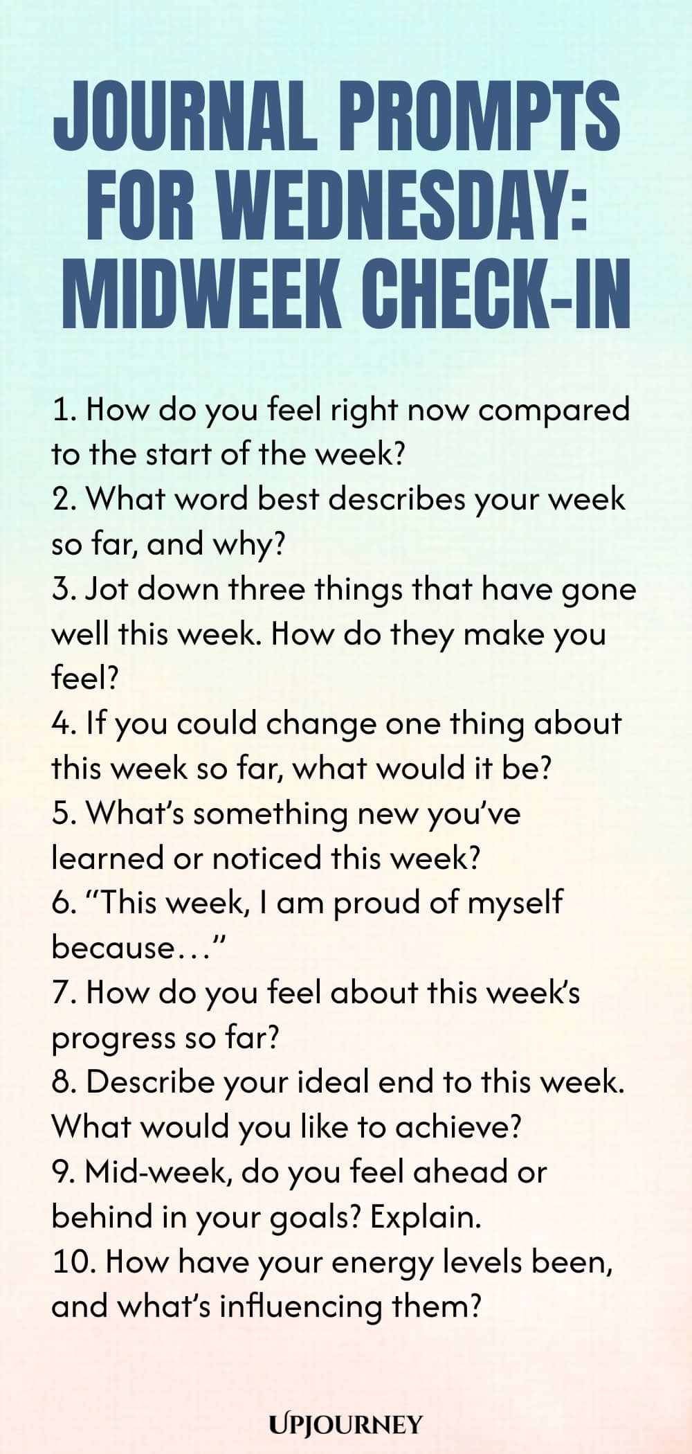 Journal Prompts for Wednesday: Midweek Check-In
