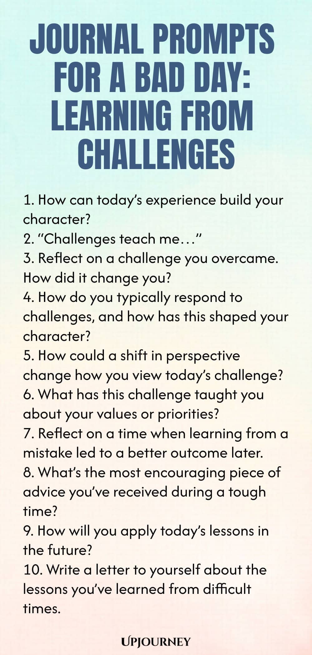Journal Prompts for a Bad Day: Learning from Challenges