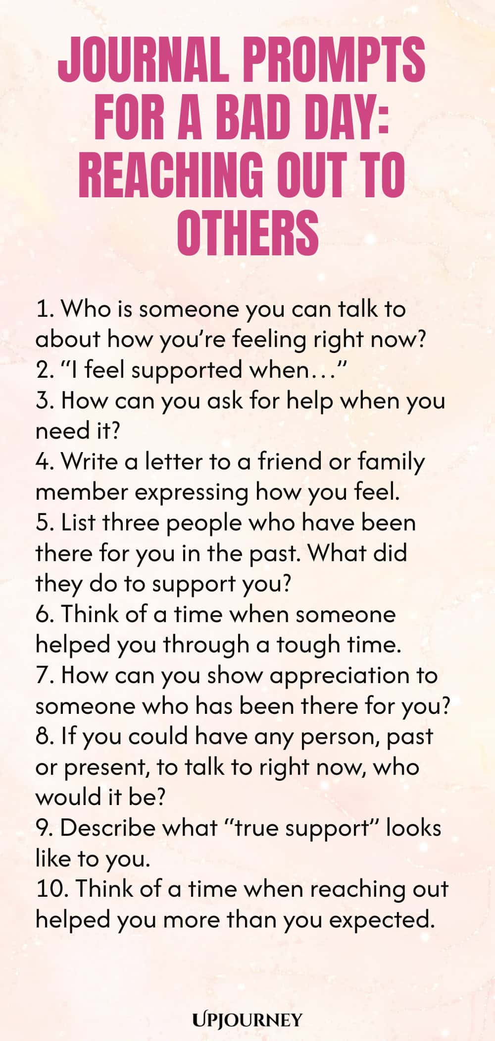 Journal Prompts for a Bad Day: Reaching Out to Others
