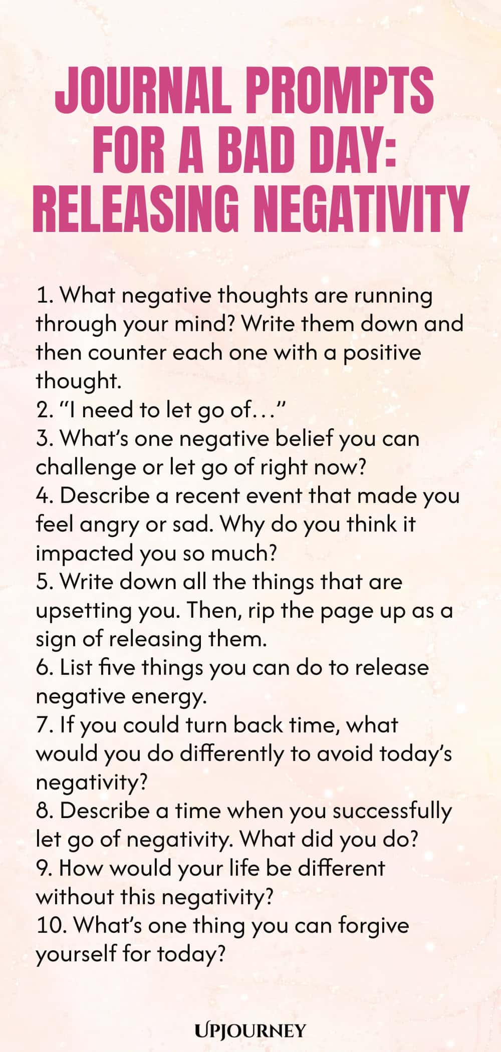 Journal Prompts for a Bad Day: Releasing Negativity