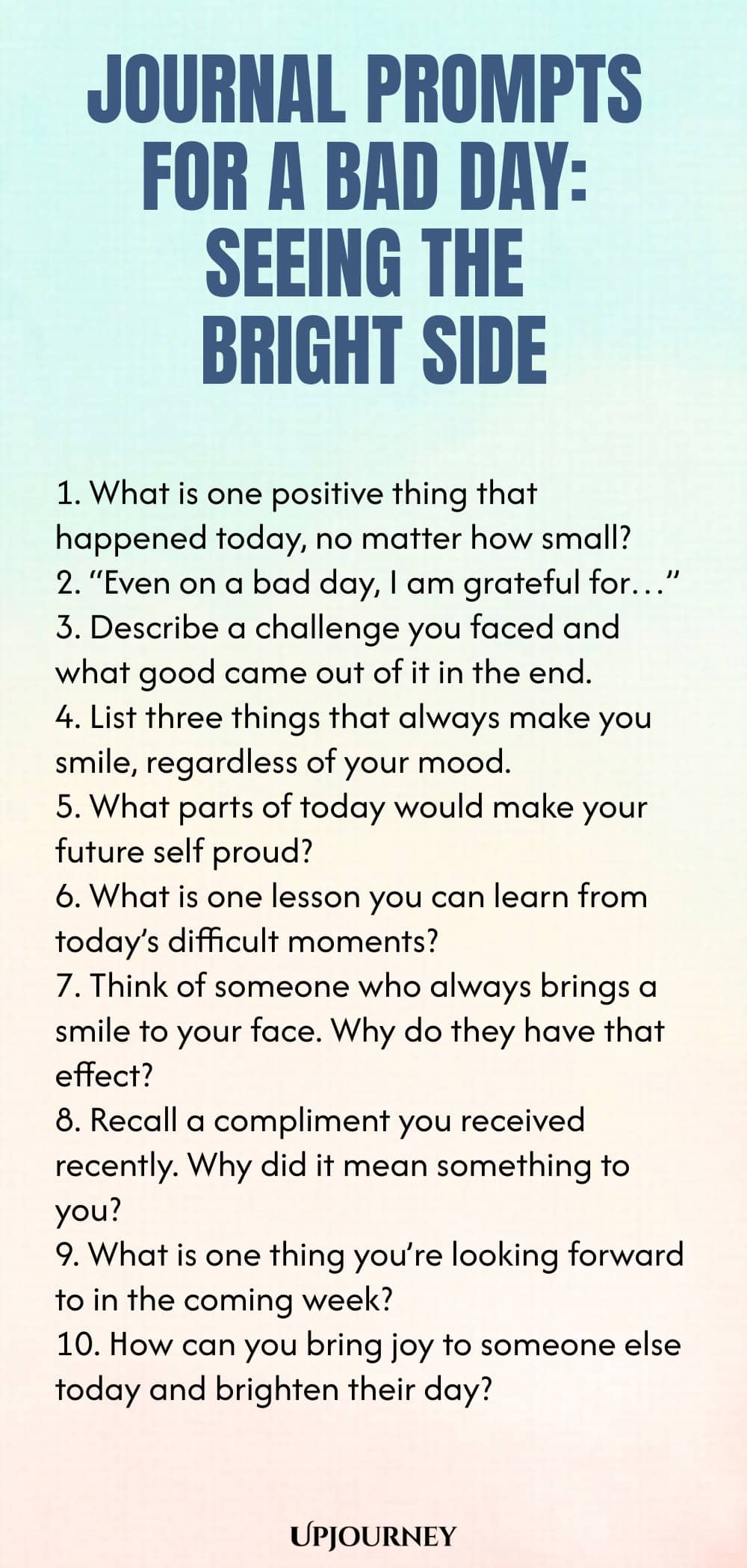 Journal Prompts for a Bad Day: Seeing the Bright Side