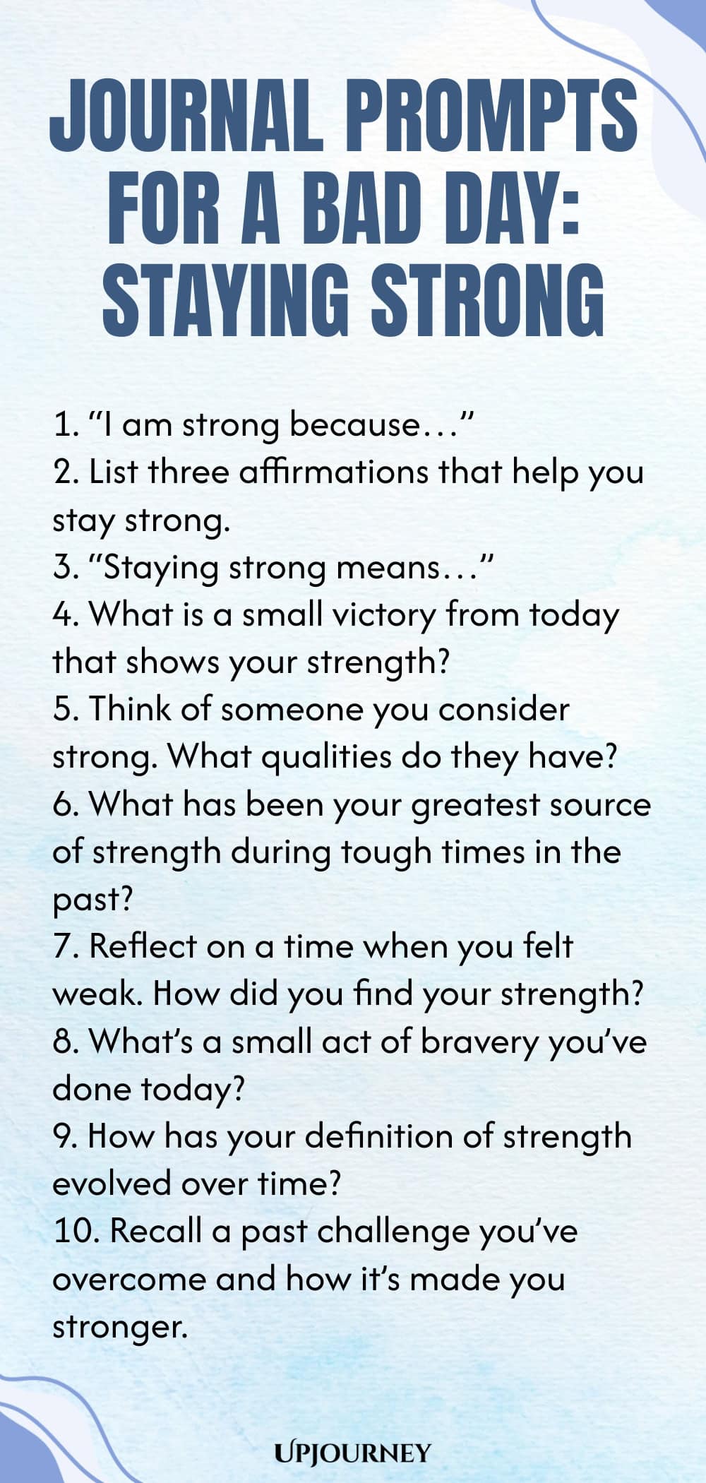 Journal Prompts for a Bad Day: Staying Strong