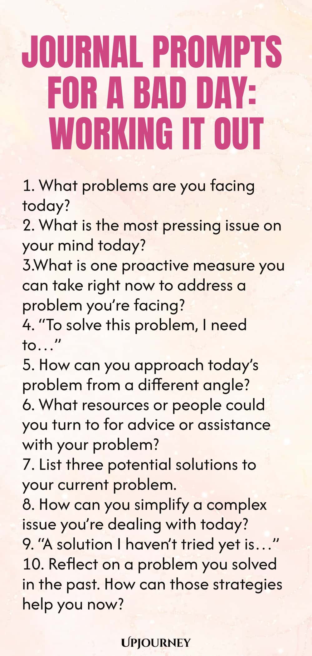 Journal Prompts for a Bad Day: Working It Out